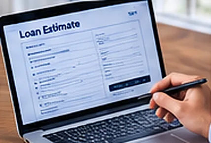 A person comparing a Loan Estimate document on a laptop