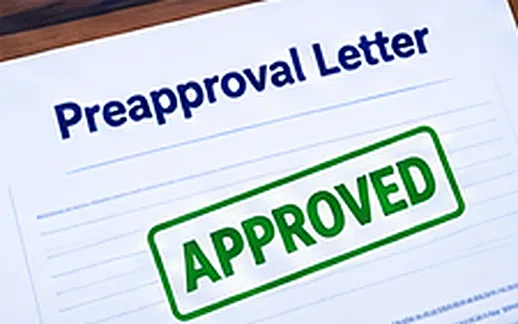A preapproval letter document with an approved stamp